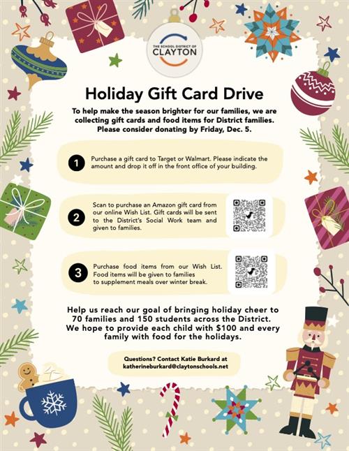 Holiday Gift Card Drive